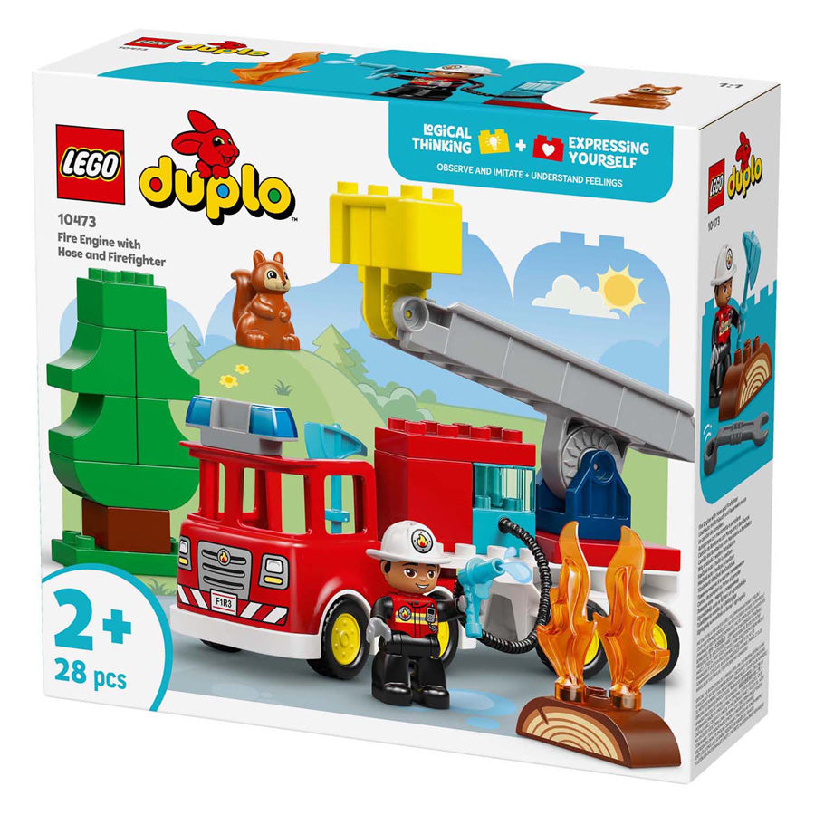Lego Duplo Town 10473 camion dei pompieri con manichetta e vigile del fuoco