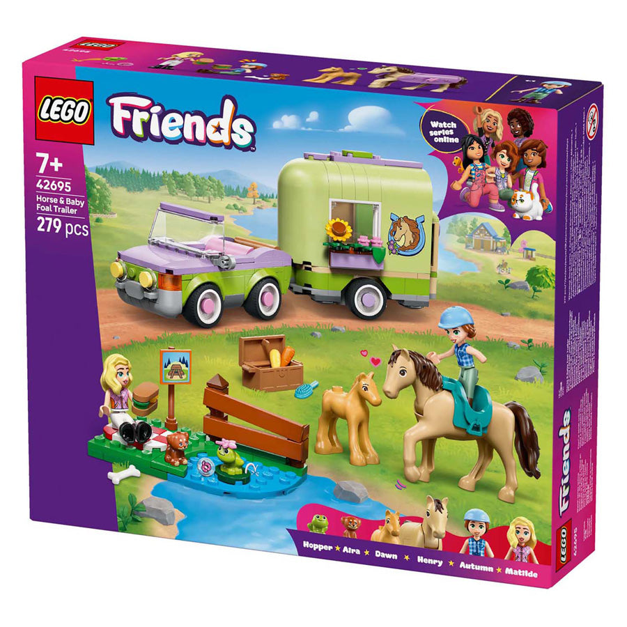 Lego Friends 42695 rimorchio, cavallo e puledro