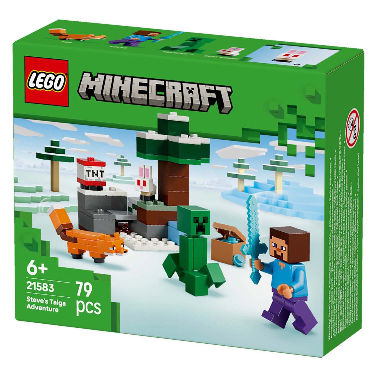 Lego minecraft steve's taiga-avontuur videogame bouwpakket voor kinderen - 21583