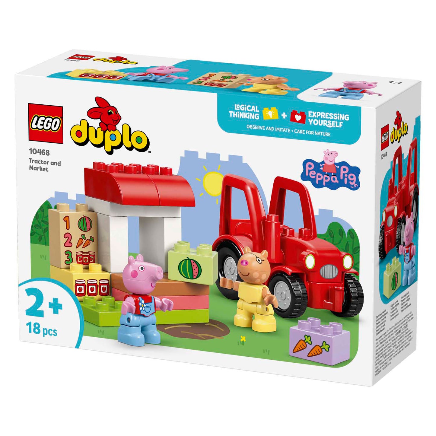 Lego duplo peppa big tractor en marktkraam dieren speelgoed voor peuters - 10468