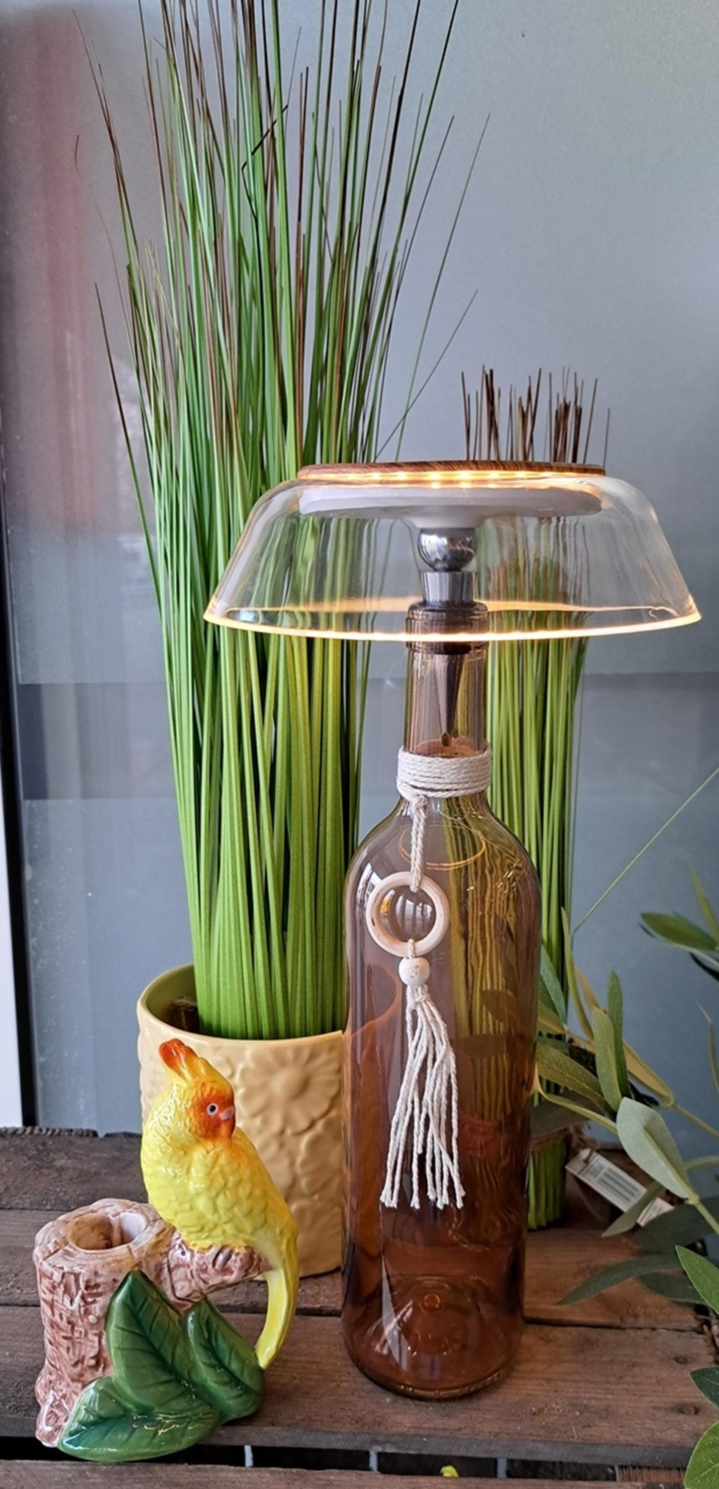 Lampada da tavolo atmosfera signorile ricarica USB ø16,5xh33,5cm