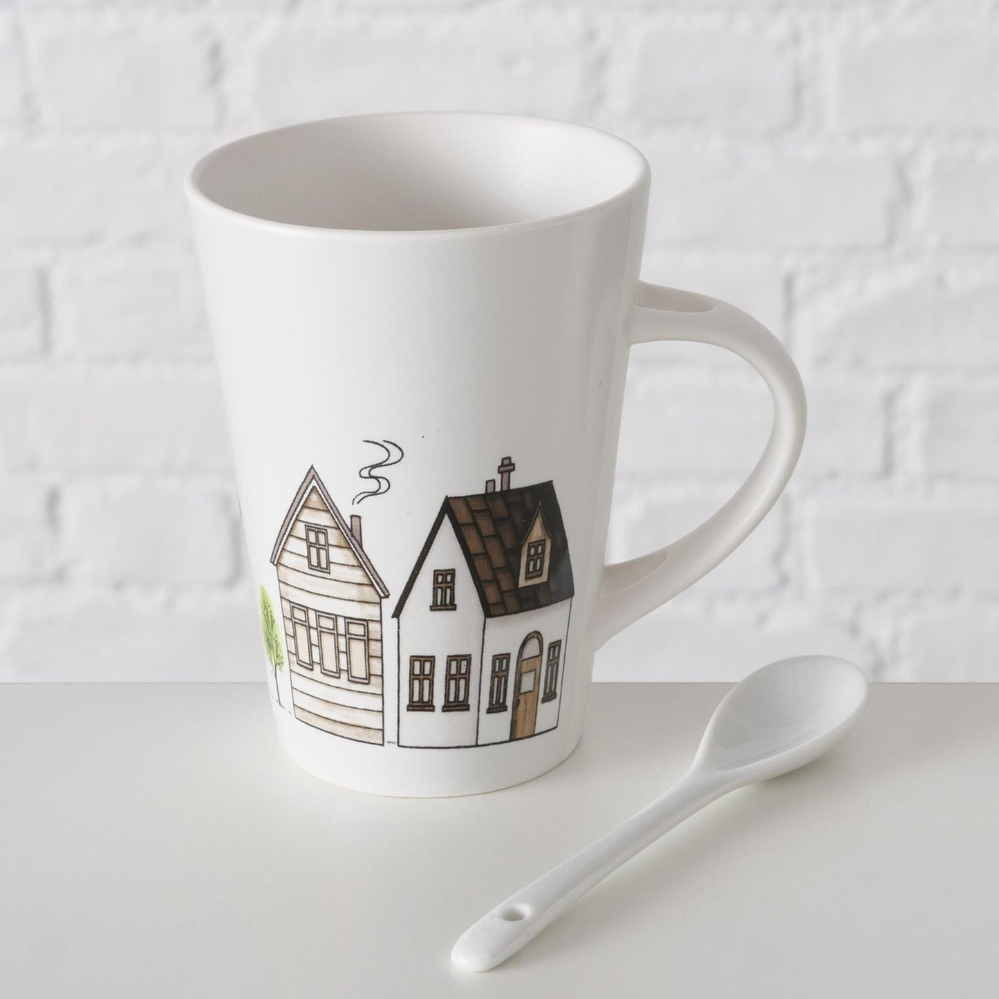 Boltze tazza per la casa con design della casa incluso cucchiaio da 330 ml