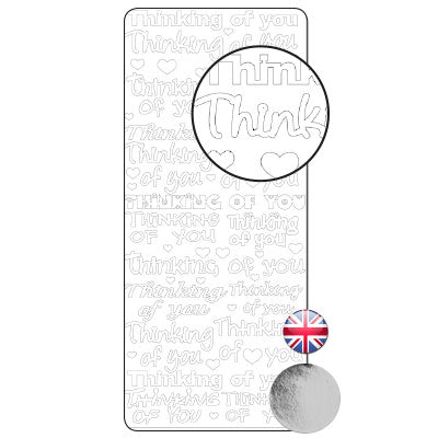 Vaessen creative • adesivo 10x23 cm 10 pezzi argento pensando a te