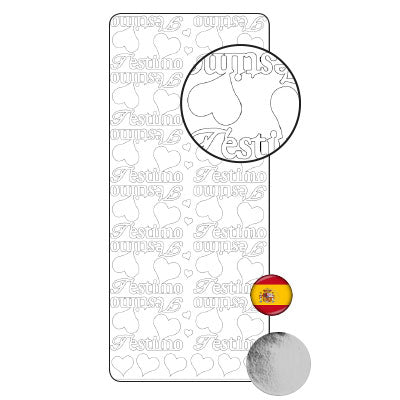 Vaessen creative • adesivo 10x23 cm 10 pezzi argento t'estimo