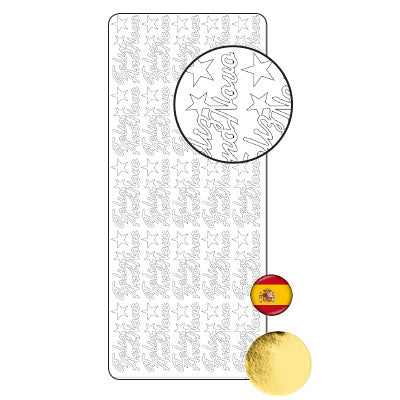 Vaessen creative • pegatina 10x23cm 10uds dorado feliz año novo