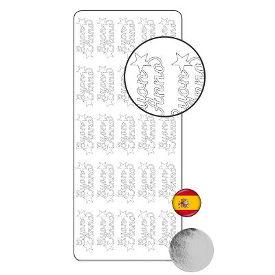 Vaessen creative • pegatina 10x23cm 10uds plata buon anno
