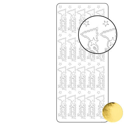 Vaessen creative • adesivo 10x23cm 10pz oro buon natale