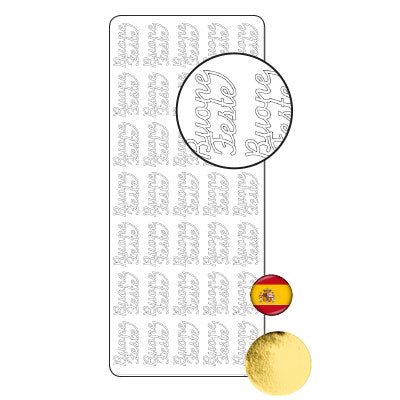 Vaessen creative • pegatina 10x23cm 10uds oro buone feste