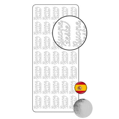 Vaessen creative • adesivo 10x23 cm 10 pezzi argento buone feste