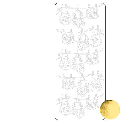 Vaessen creative • pegatina 10x23cm 10ud oro varios bebé
