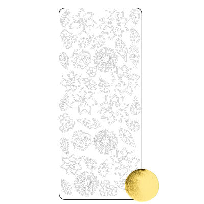 Vaessen creative • pegatina 10x23cm 10 piezas hoja de flor dorada