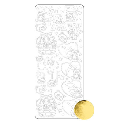 Vaessen creative • adesivo 10x23 cm 10 pezzi oro vari baby