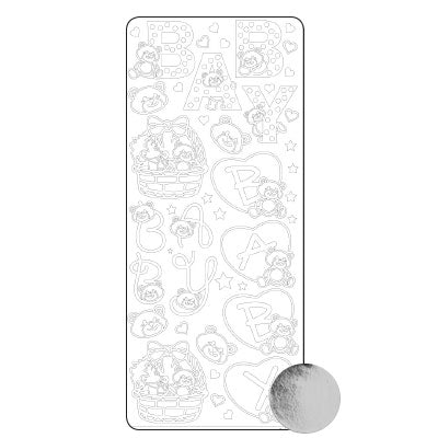 Vaessen creative • pegatina 10x23cm 10ud plata varios bebé
