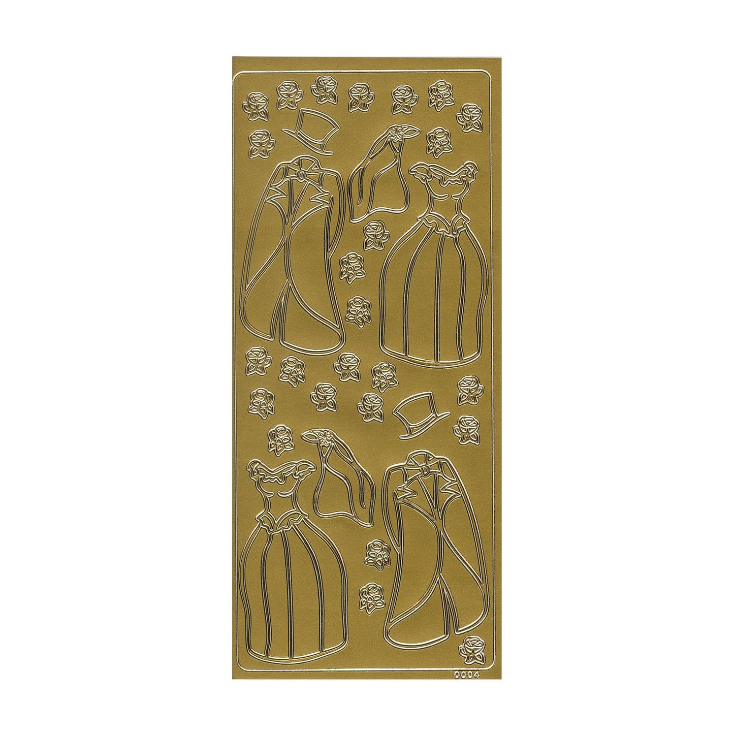 Vaessen creative • pegatina 10x23cm 10 piezas ropa dorada