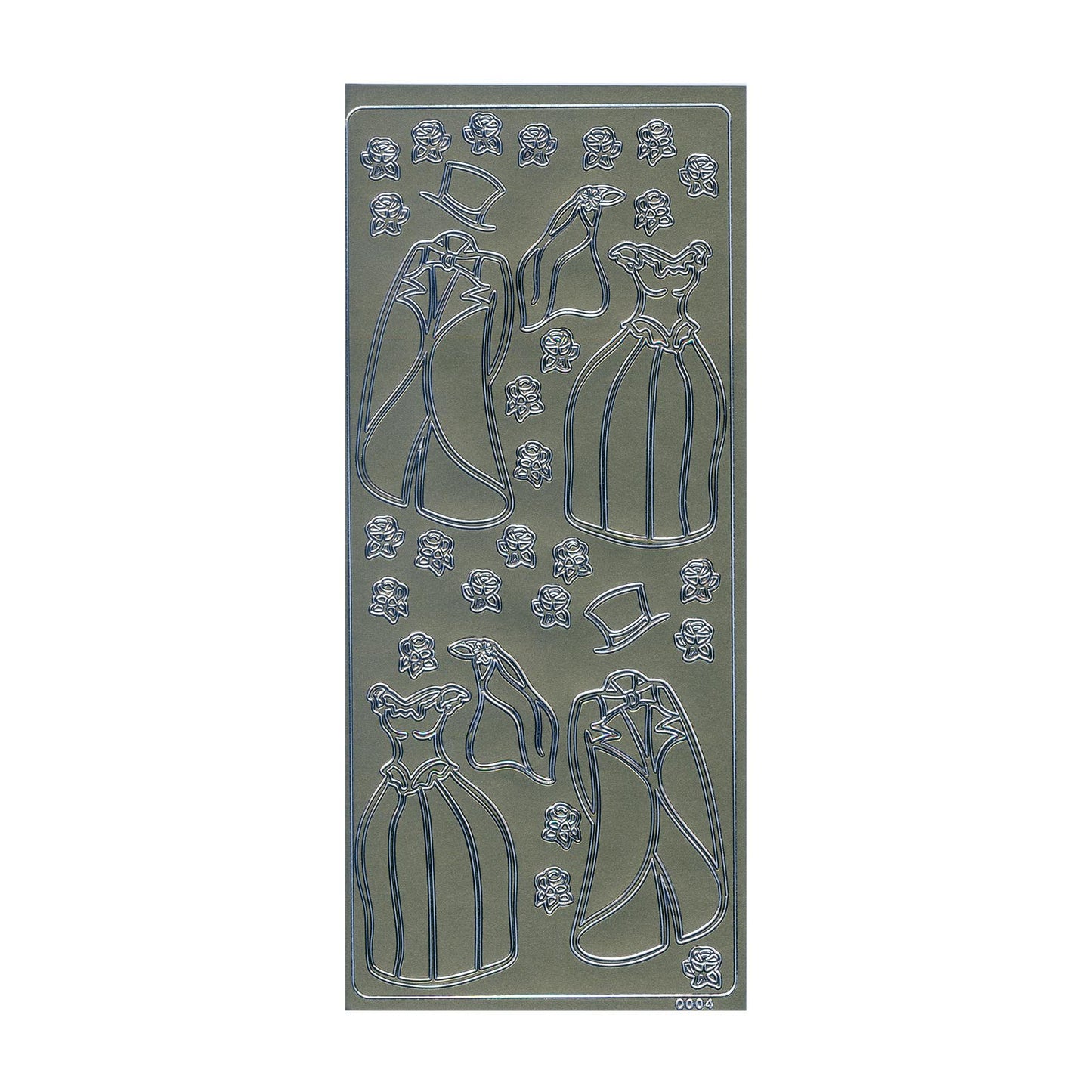 Vaessen creative • adesivo 10x23 cm 10 pezzi di abbigliamento argento