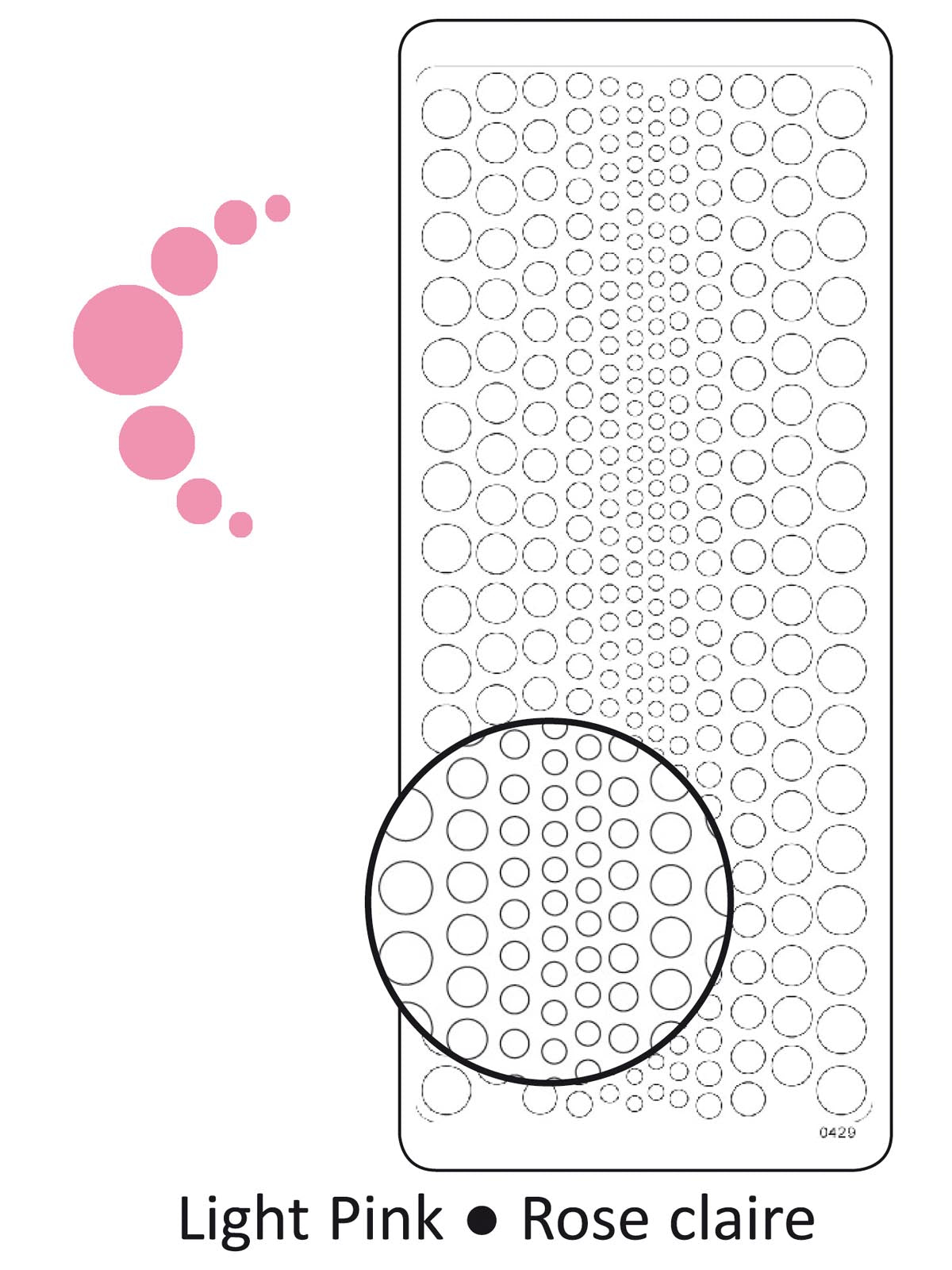 Vaessen creative • pegatina 10x23cm 10uds tachuelas rosa claro
