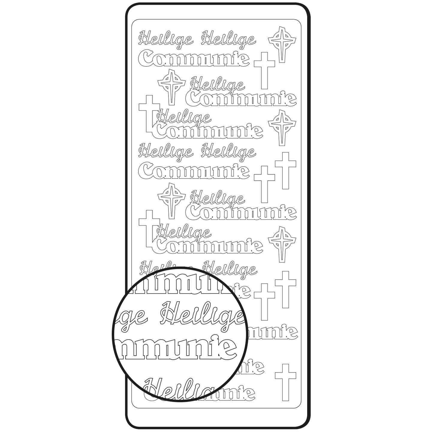 Vaessen creative • adesivo 10x23cm 10pz argento santa comunione