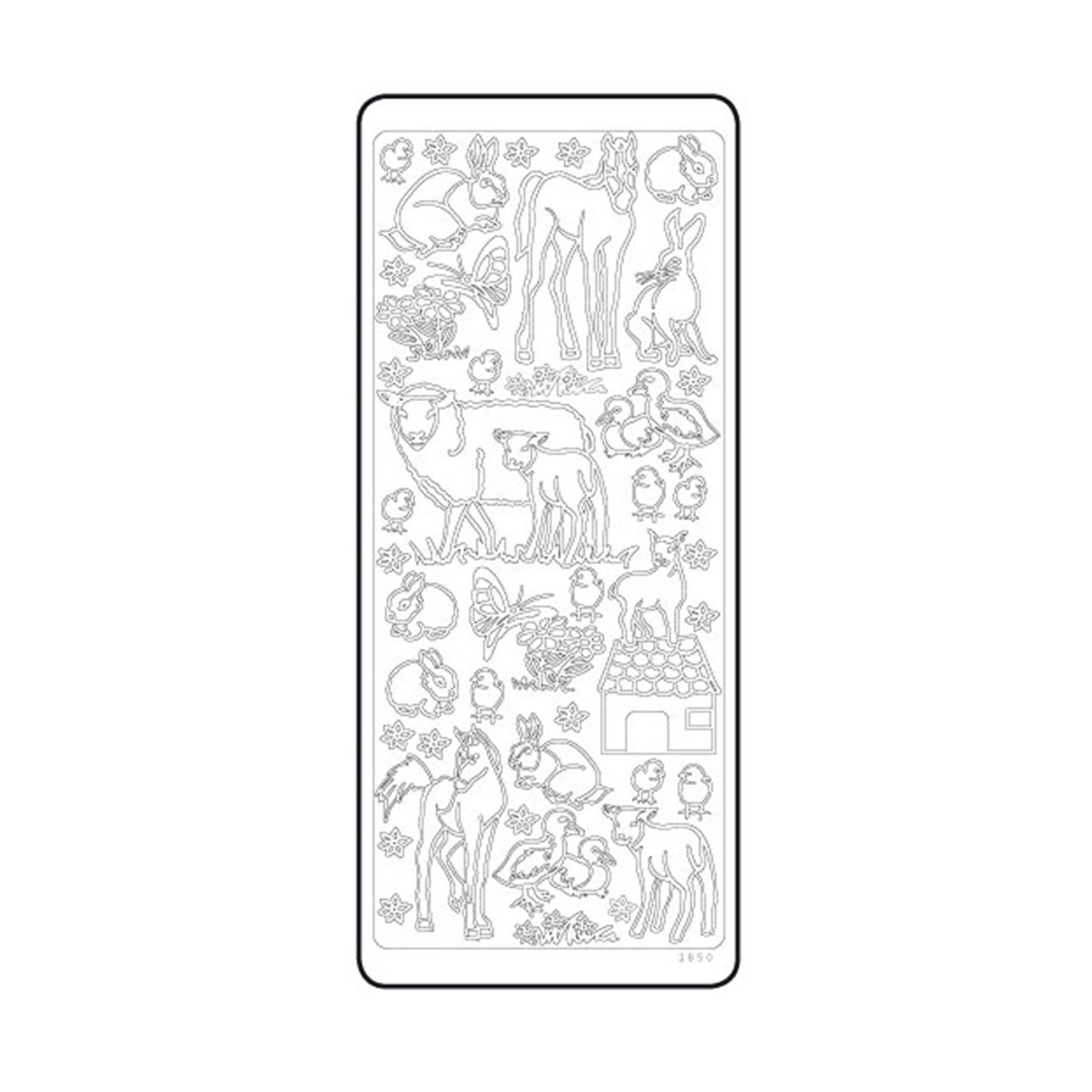 Vaessen creative • pegatina 10x23cm 10ud oro varios animales