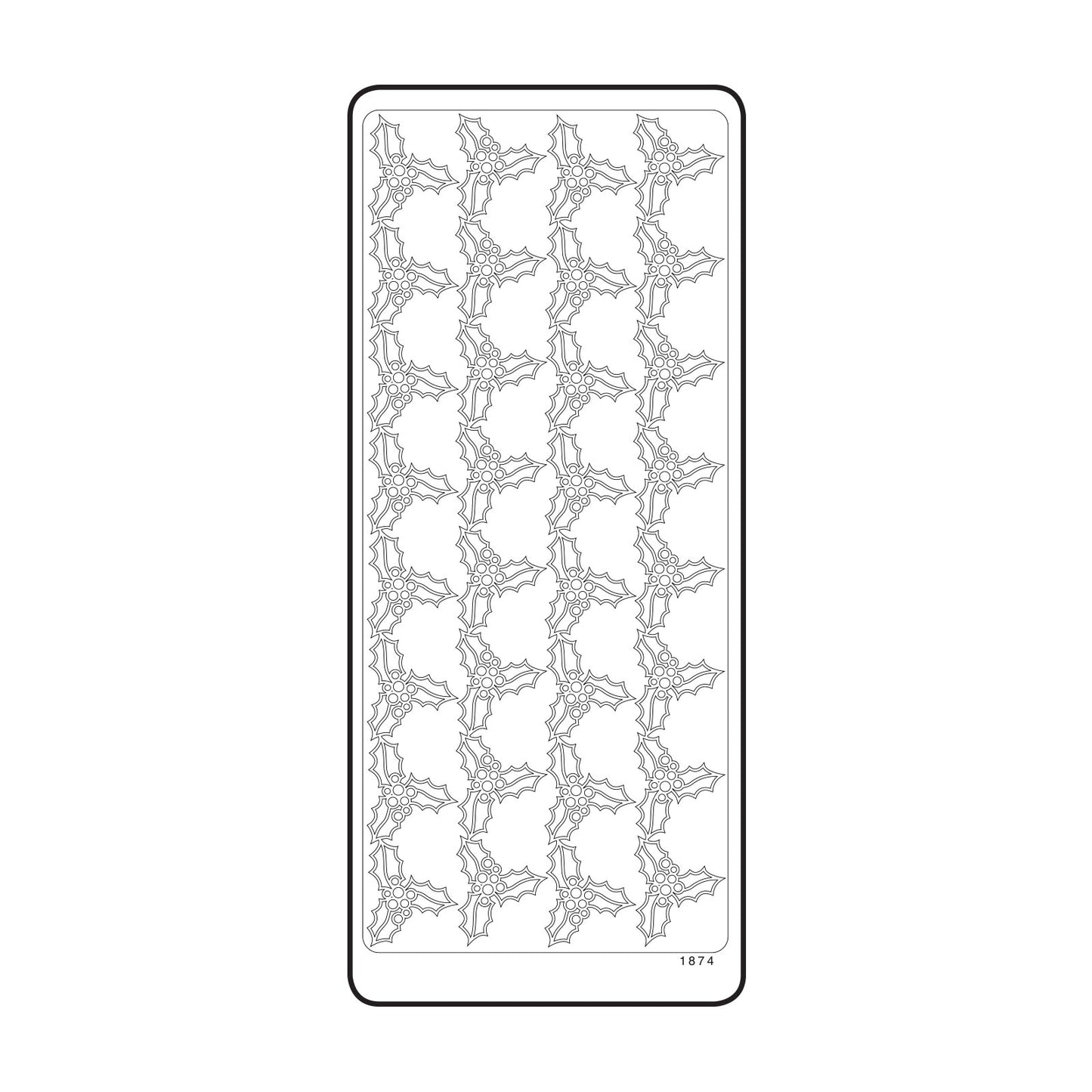 Vaessen creative • adesivo 10x23 cm 10 pezzi di agrifoglio dorato