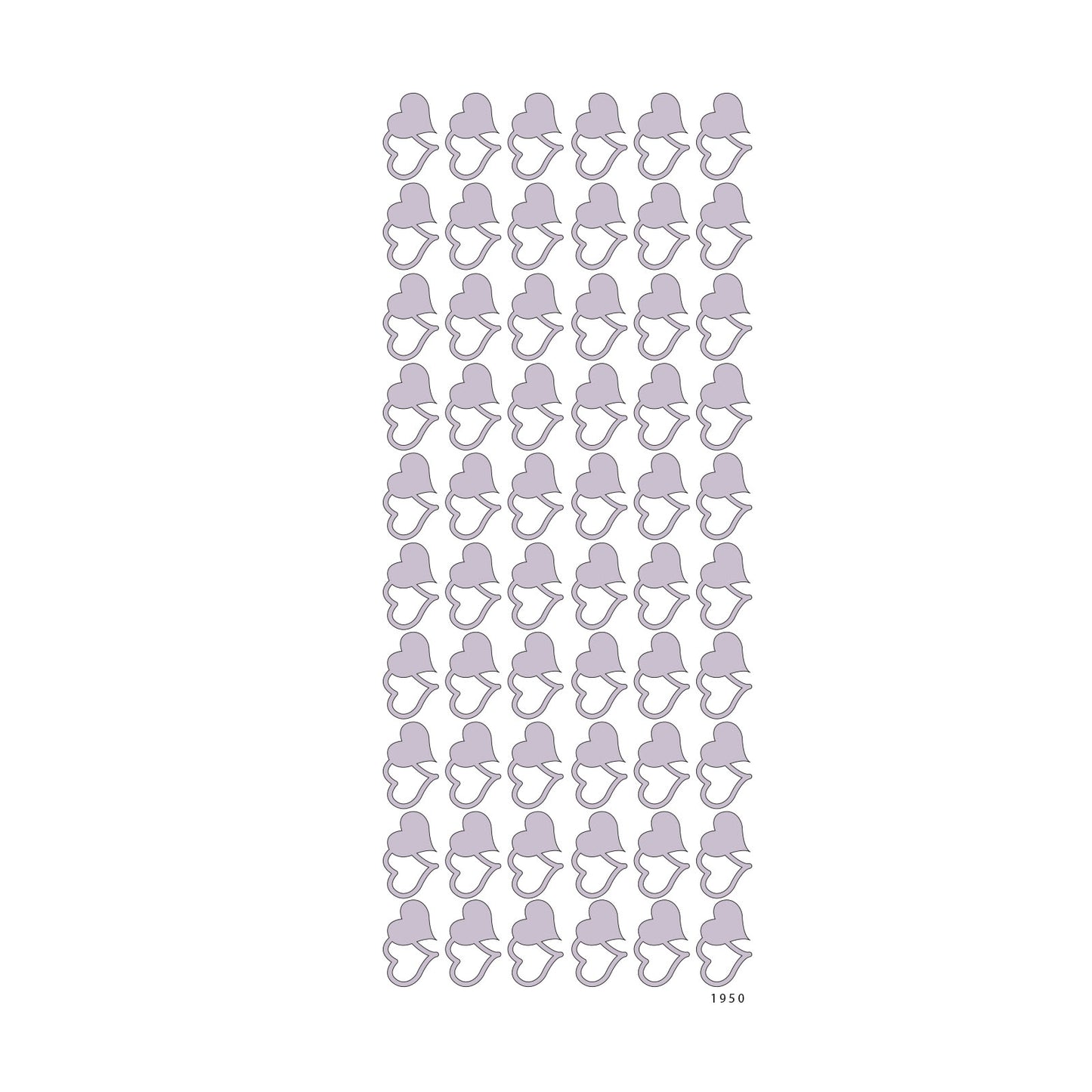 Vaessen creative • adesivo 10x23 cm 10 pezzi doppi cuori argento