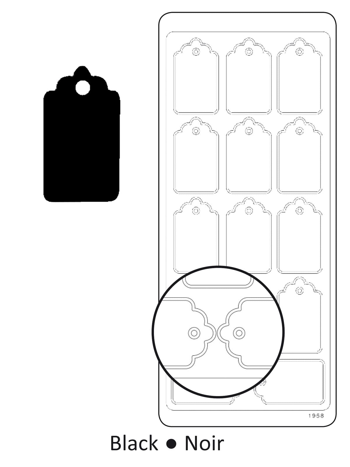 Vaessen creative • adesivo 10x23 cm 10 etichette nere