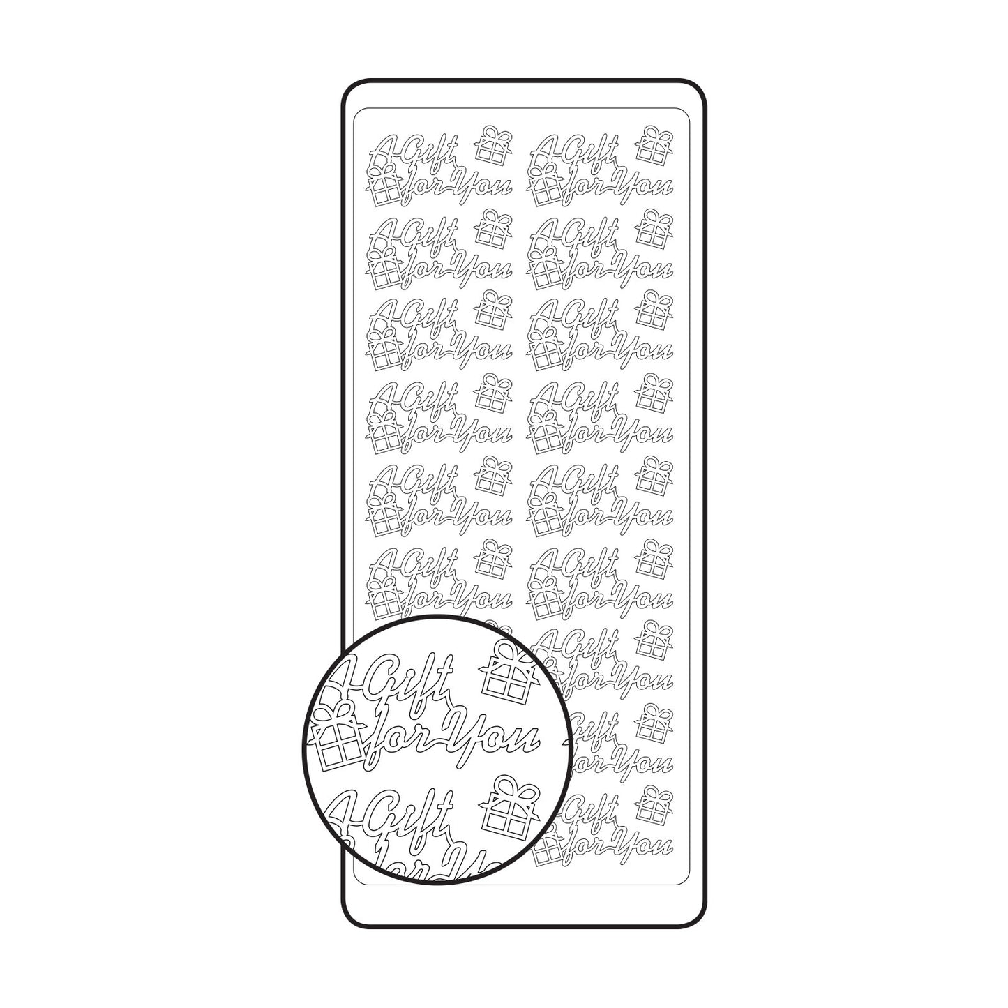 Vaessen creative • pegatina 10x23cm 10uds plata un regalo para ti