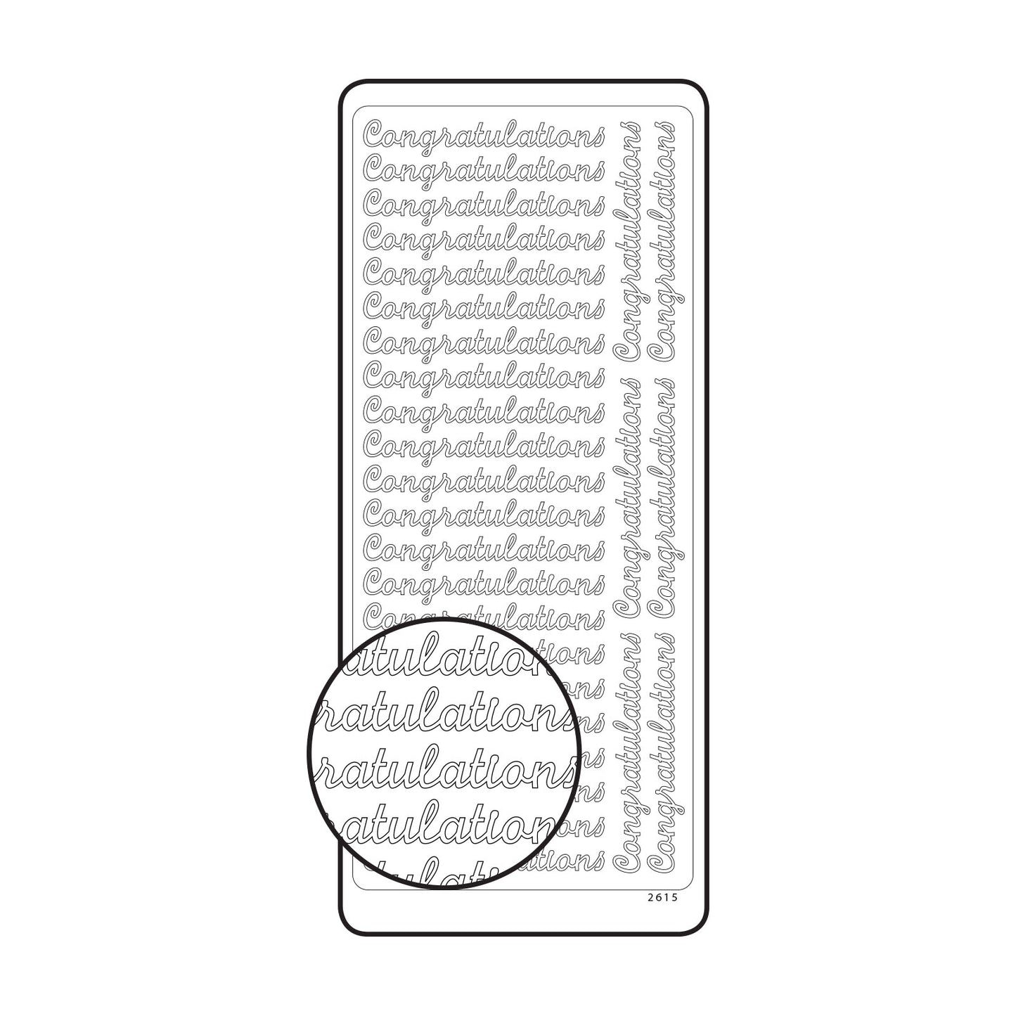 Vaessen creative • adesivo 10x23 cm 10 pezzi oro congratulazioni