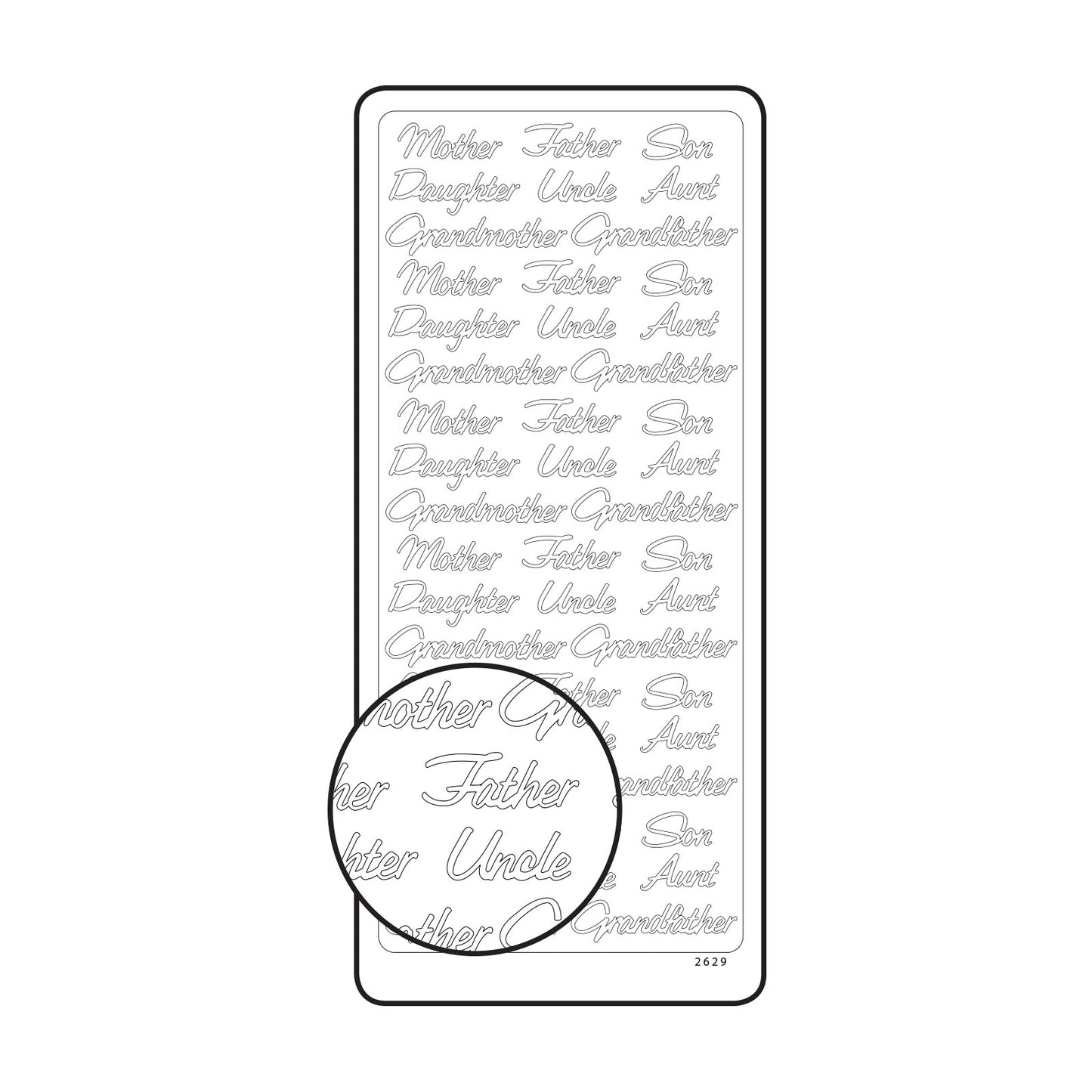 Vaessen creative • pegatina 10x23cm 10ud oro varios textos en inglés