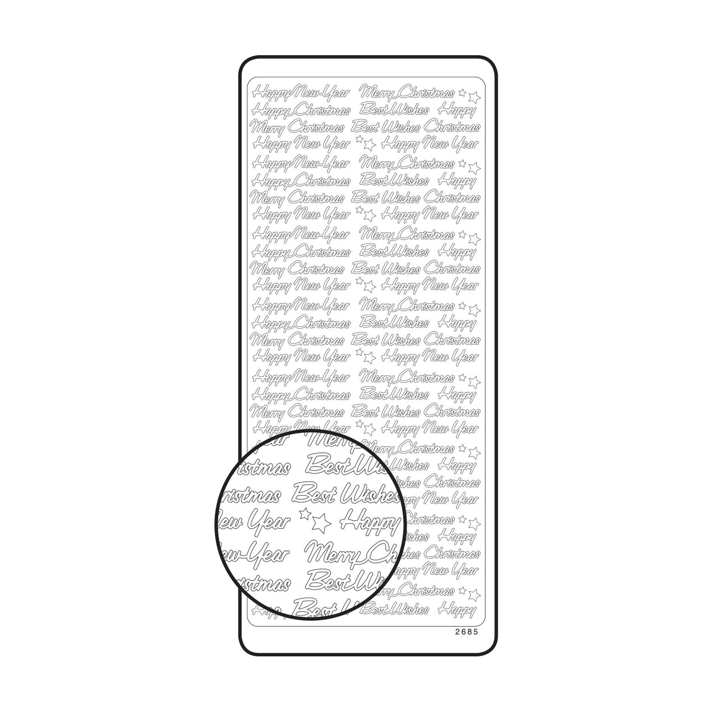 Vaessen creative • adesivo 10x23 cm 10 pezzi argento vari testi in inglese