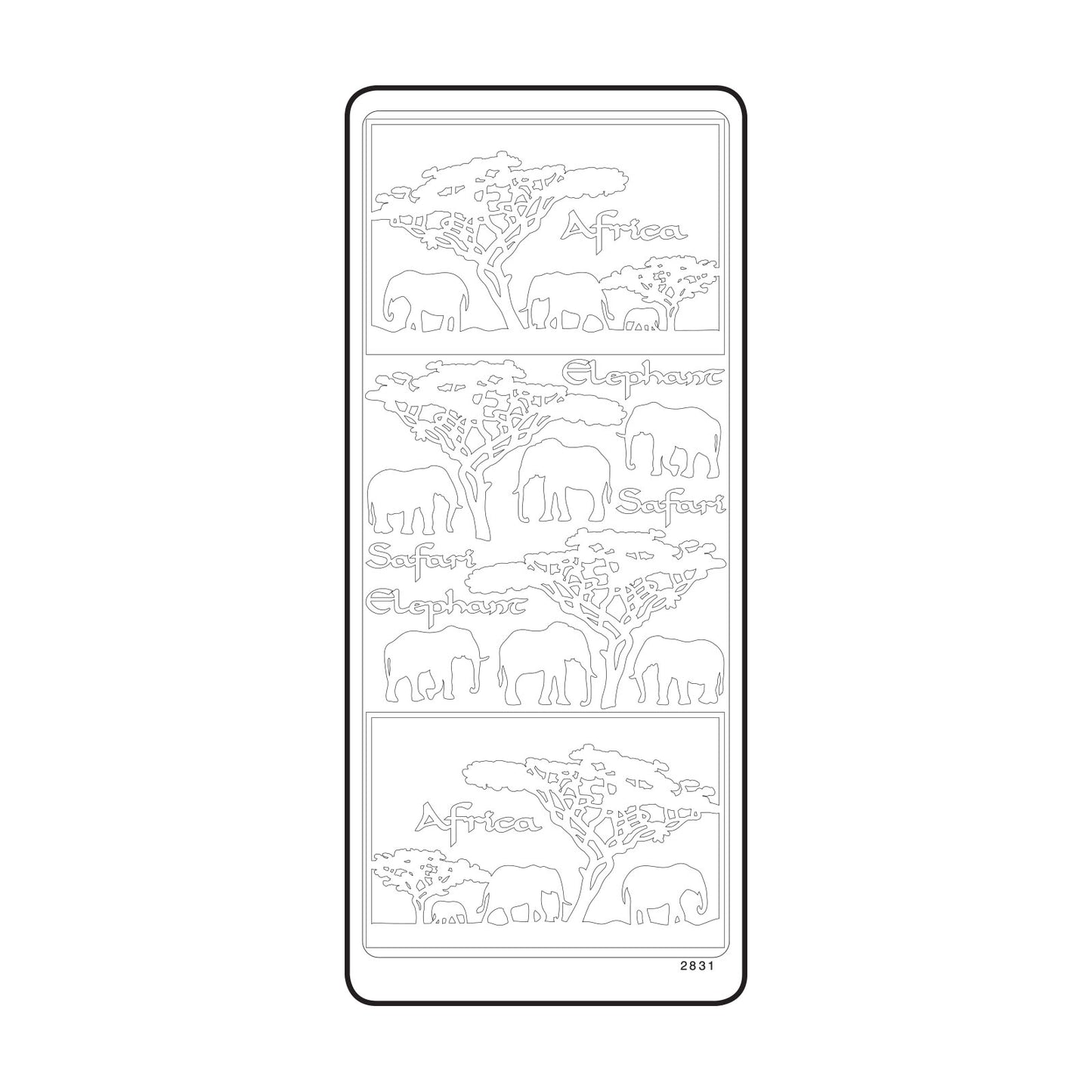Vaessen creative • adesivo 10x23 cm 10 pezzi di elefante bianco