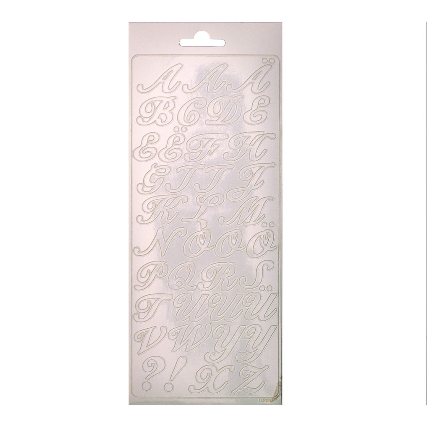 Vaessen creative • adesivo 10x23 cm 10 pezzi alfabeto bianco
