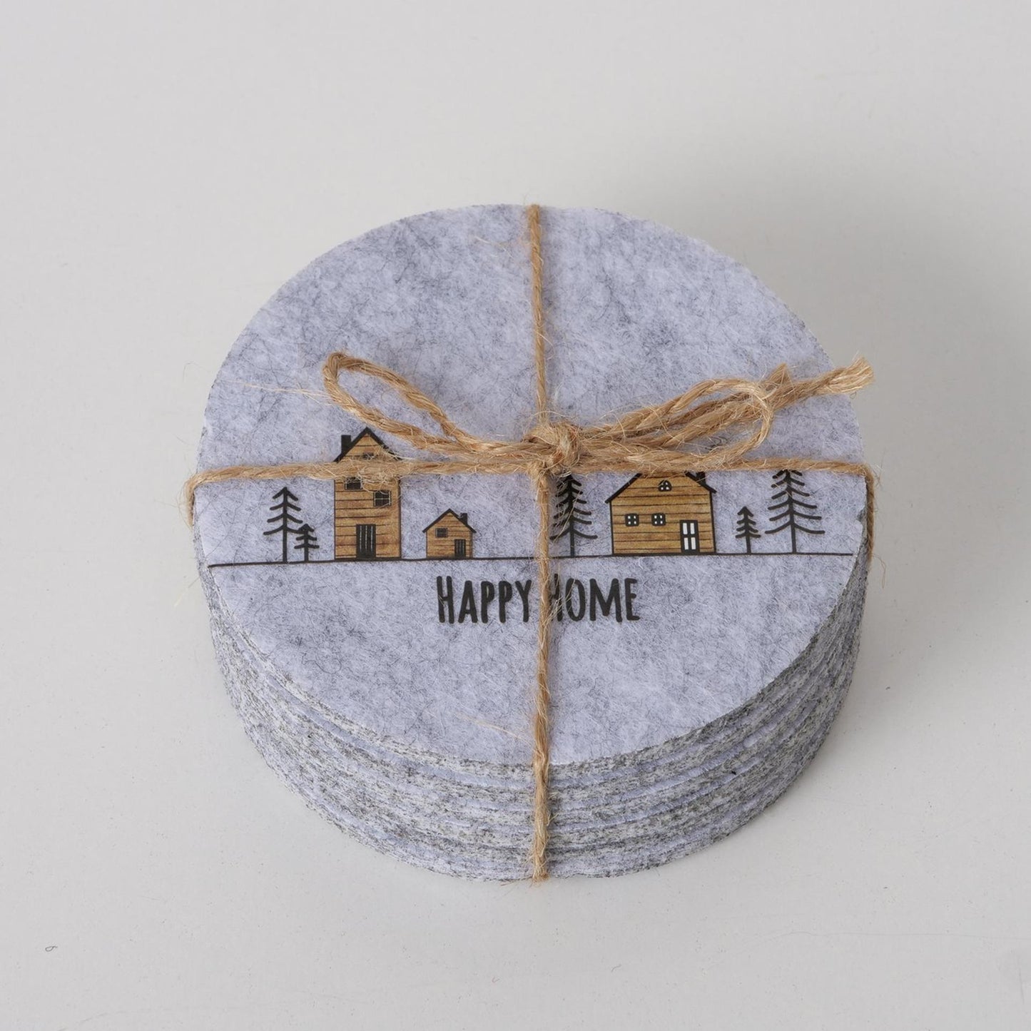 Boltze Home Set sottobicchieri in feltro di legno 6 pezzi