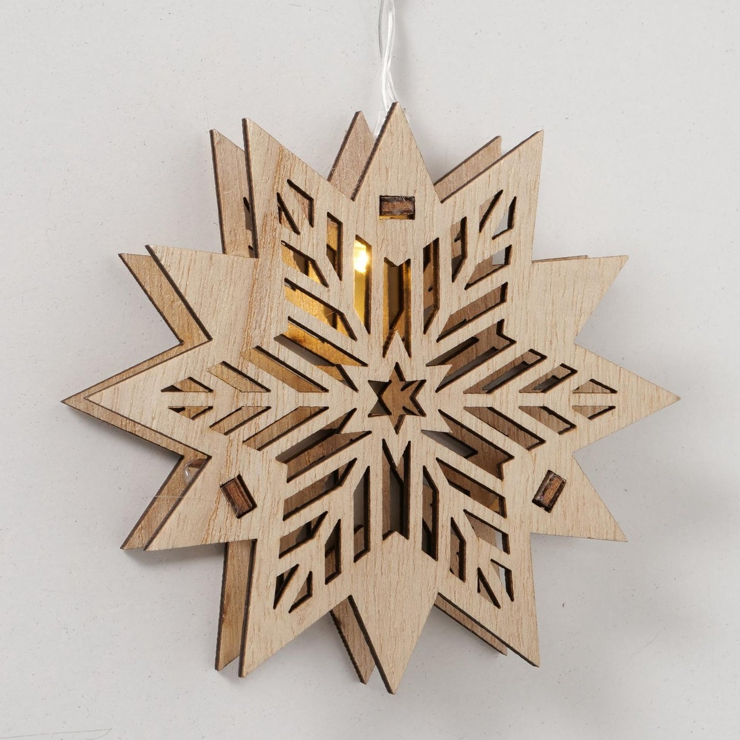 Cadena de luces LED Boltze home con 10 estrellas de madera
