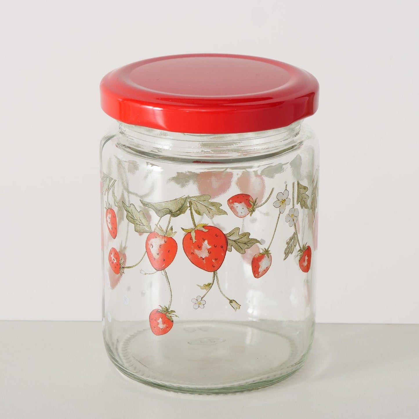 Boltze home voorraadpot 'emily' aardbei glas 240ml dia.7x9cm 2 assorti