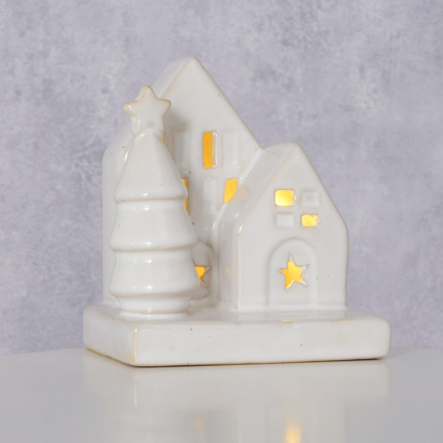 Boltze home deco casa cristo pietra con LED h10cm