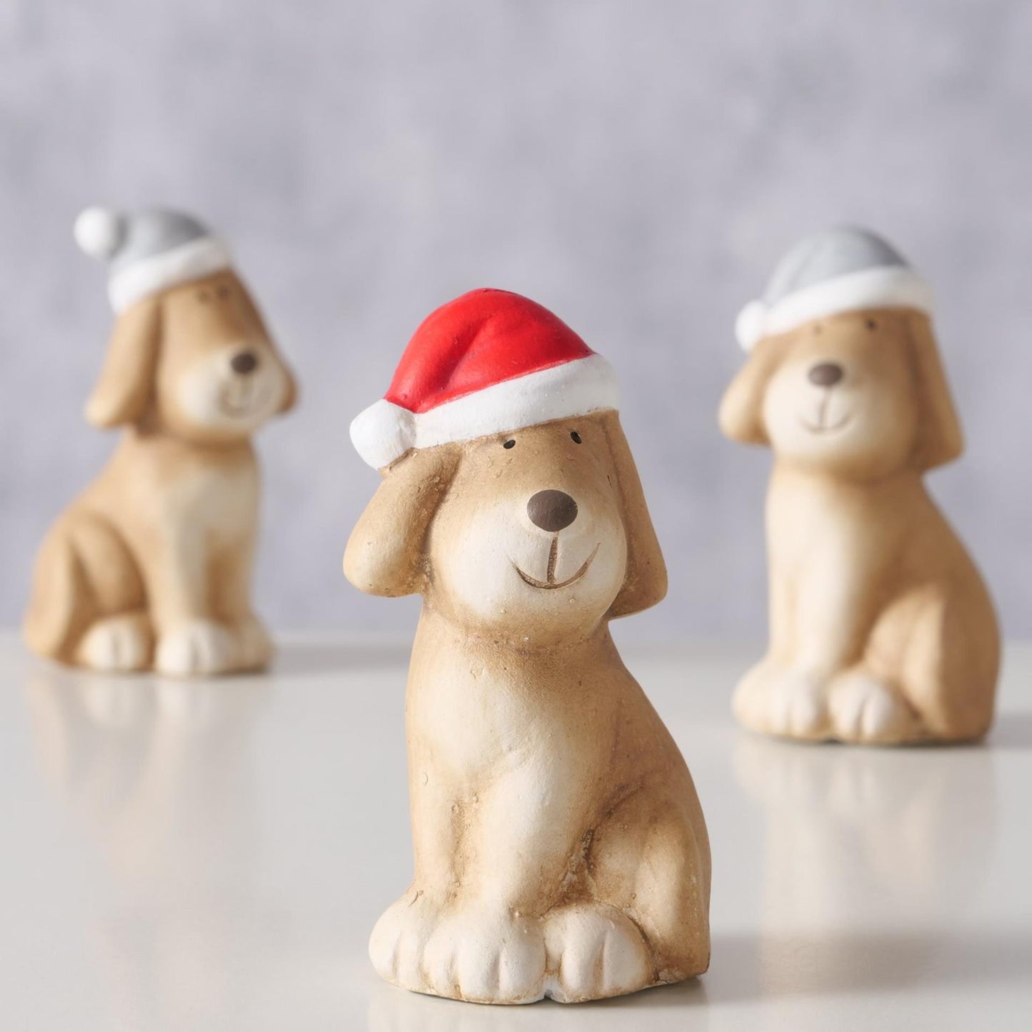 Boltze home estatua perro navideño cerámica h7,4cm