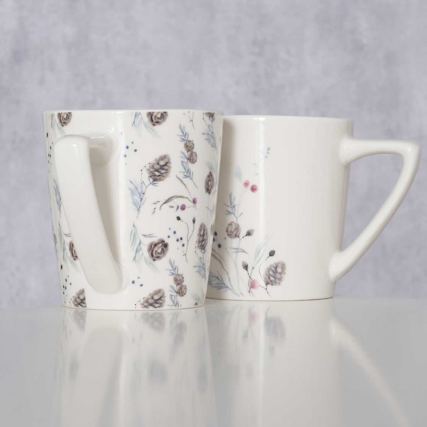 Boltze home tazza in ceramica con pigne 300 ml