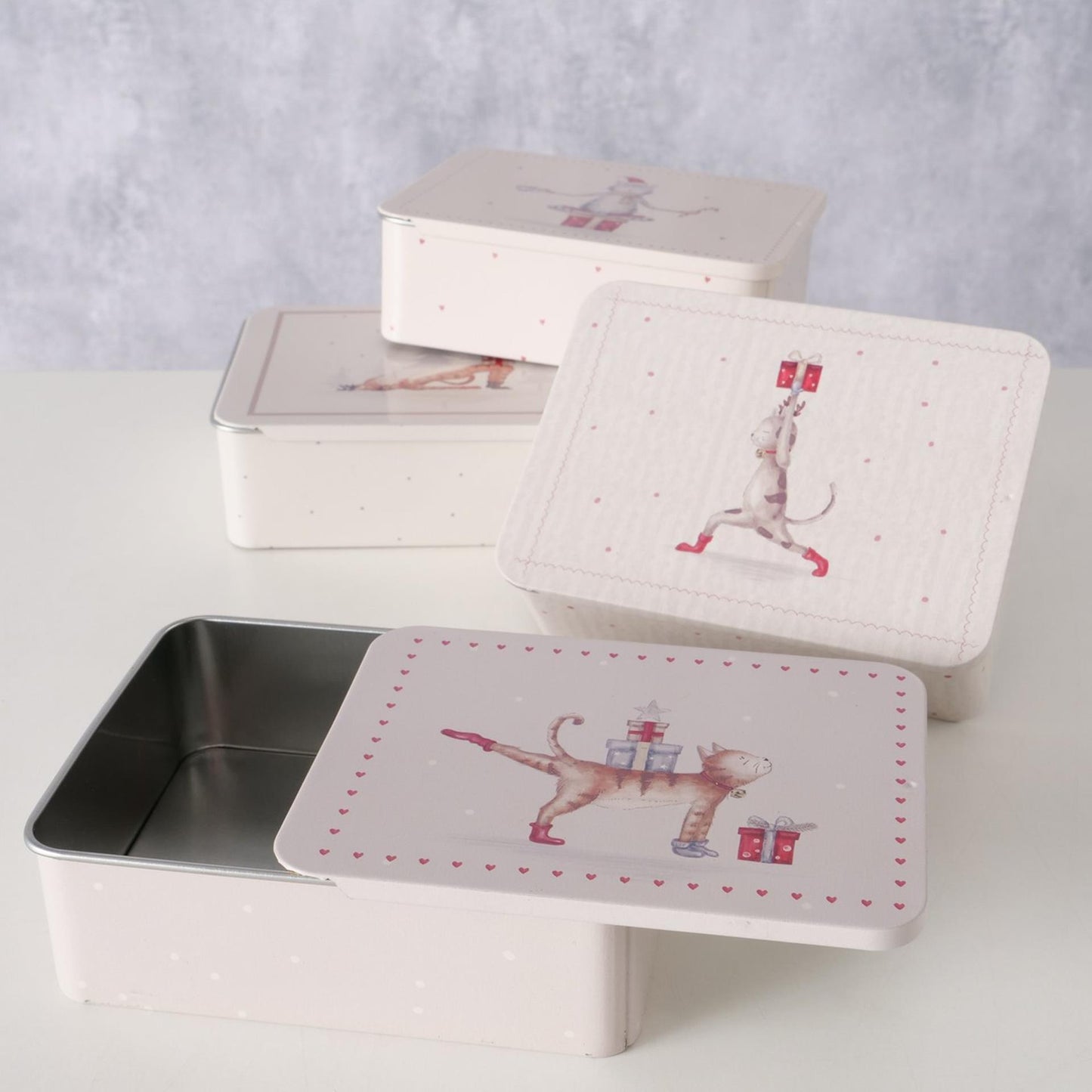Boltze scatola portaoggetti per la casa Gatto di Natale 12x9x4 cm