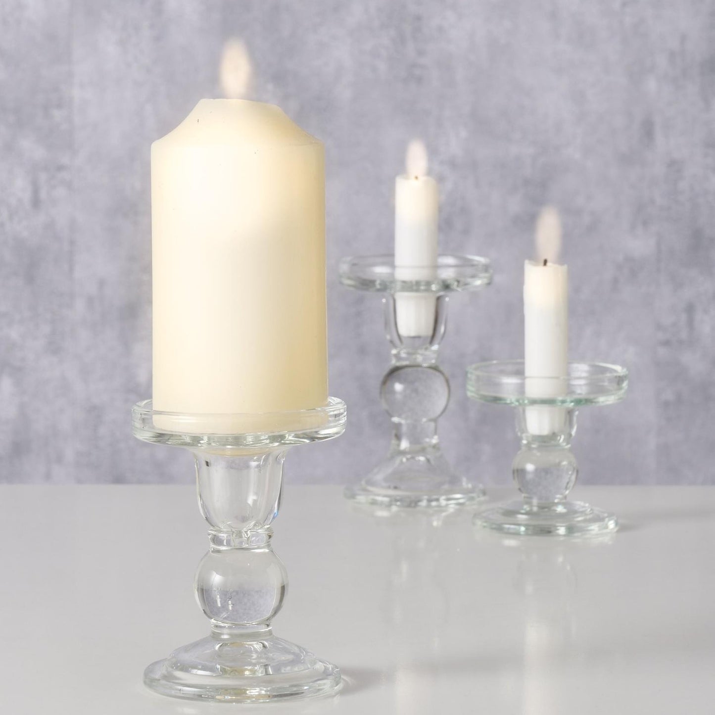 Boltze candeliere domestico in vetro set da 3 pezzi 13,4 cm