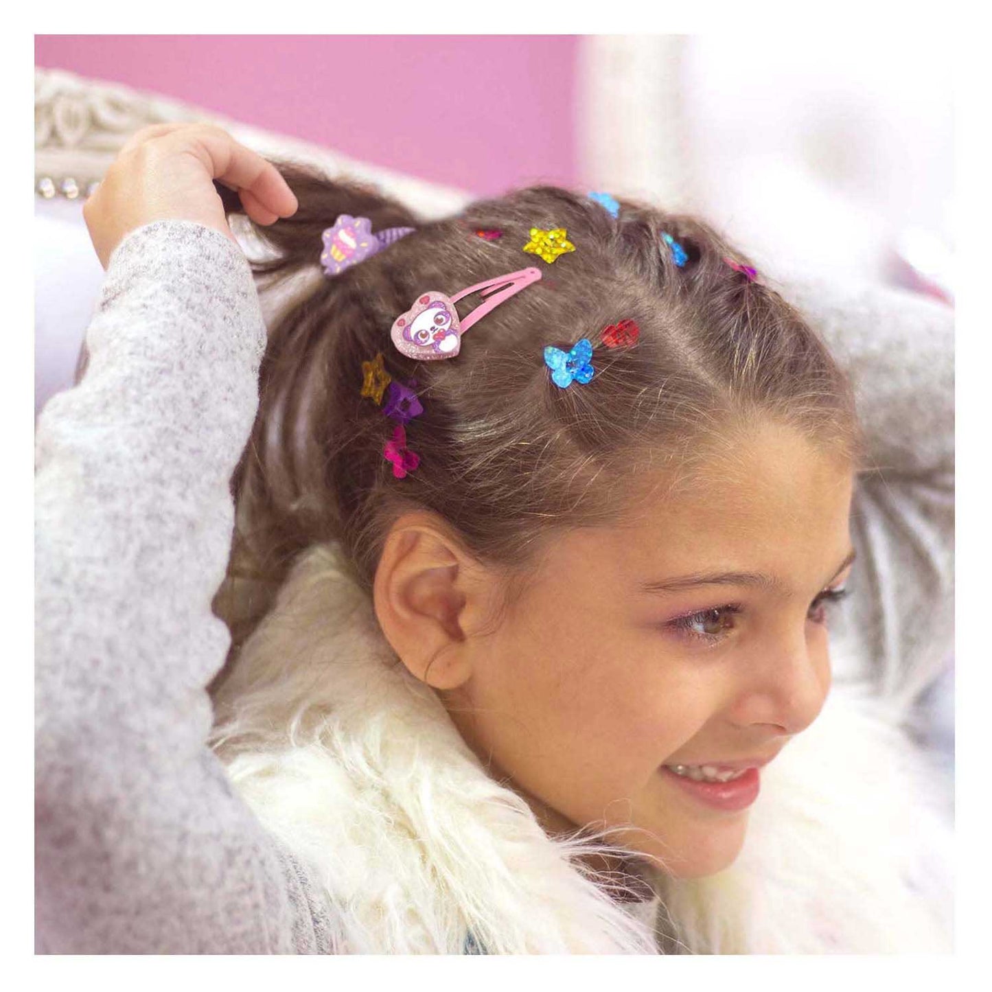 Jumbo funlockets specchio segreto con capelli luccica | 2 pezzi