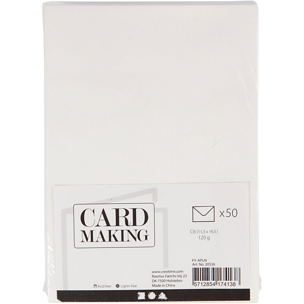 Buste aziendali Creativ, formato busta 11,4x16,2 cm, 120 gr, bianco sporco, 50 pezzi 1 scatola