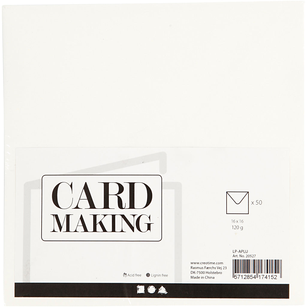 Buste aziendali Creativ, formato busta 16x16 cm, 120 gr, bianco sporco, 50 pezzi 1 scatola