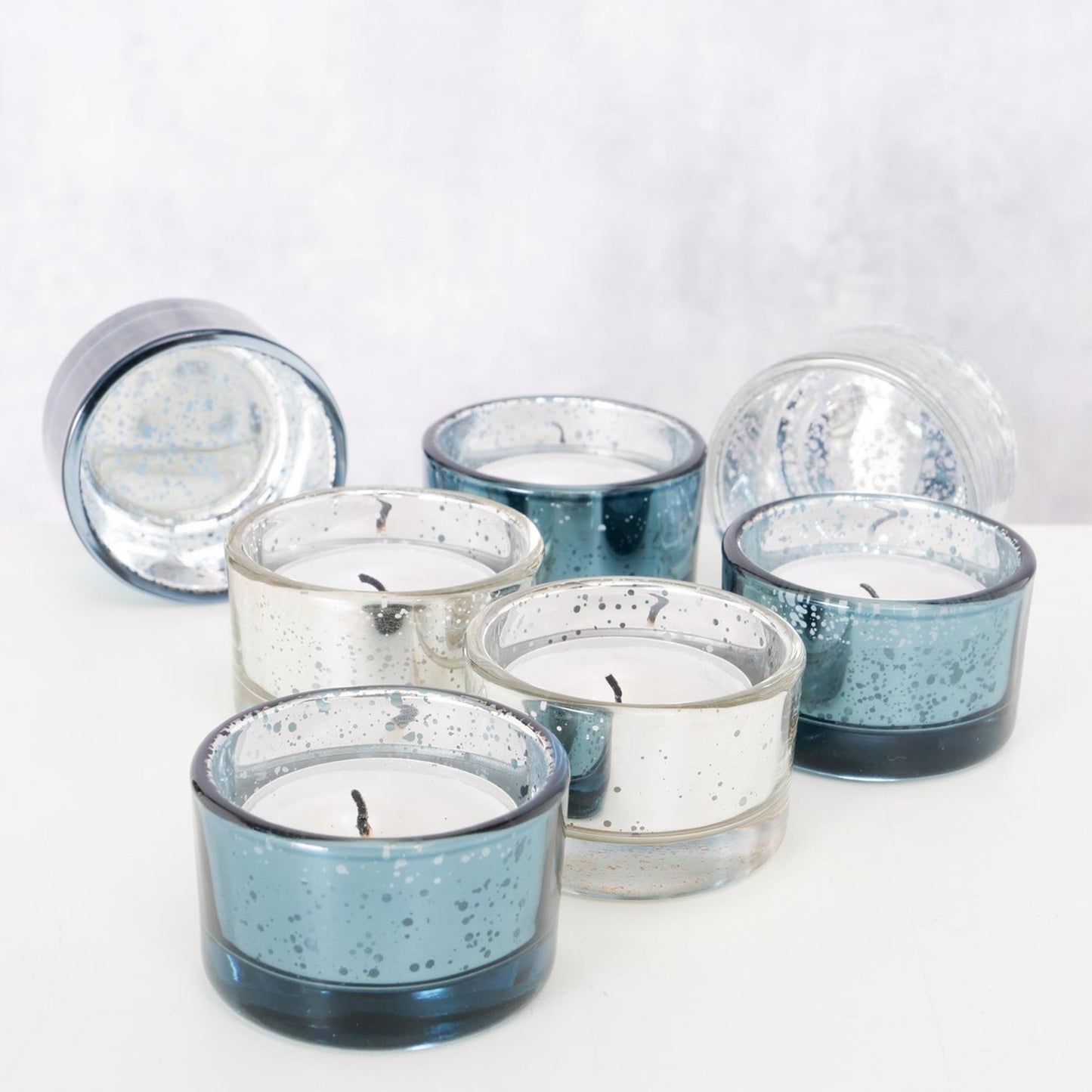 Boltze casa portacandele in vetro set a 4 h3.3cm