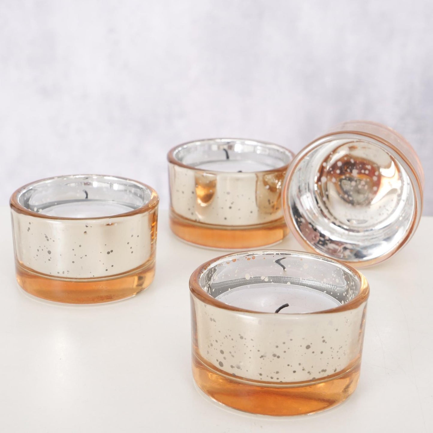 Boltze casa portacandele in vetro set a 4 h3.4cm
