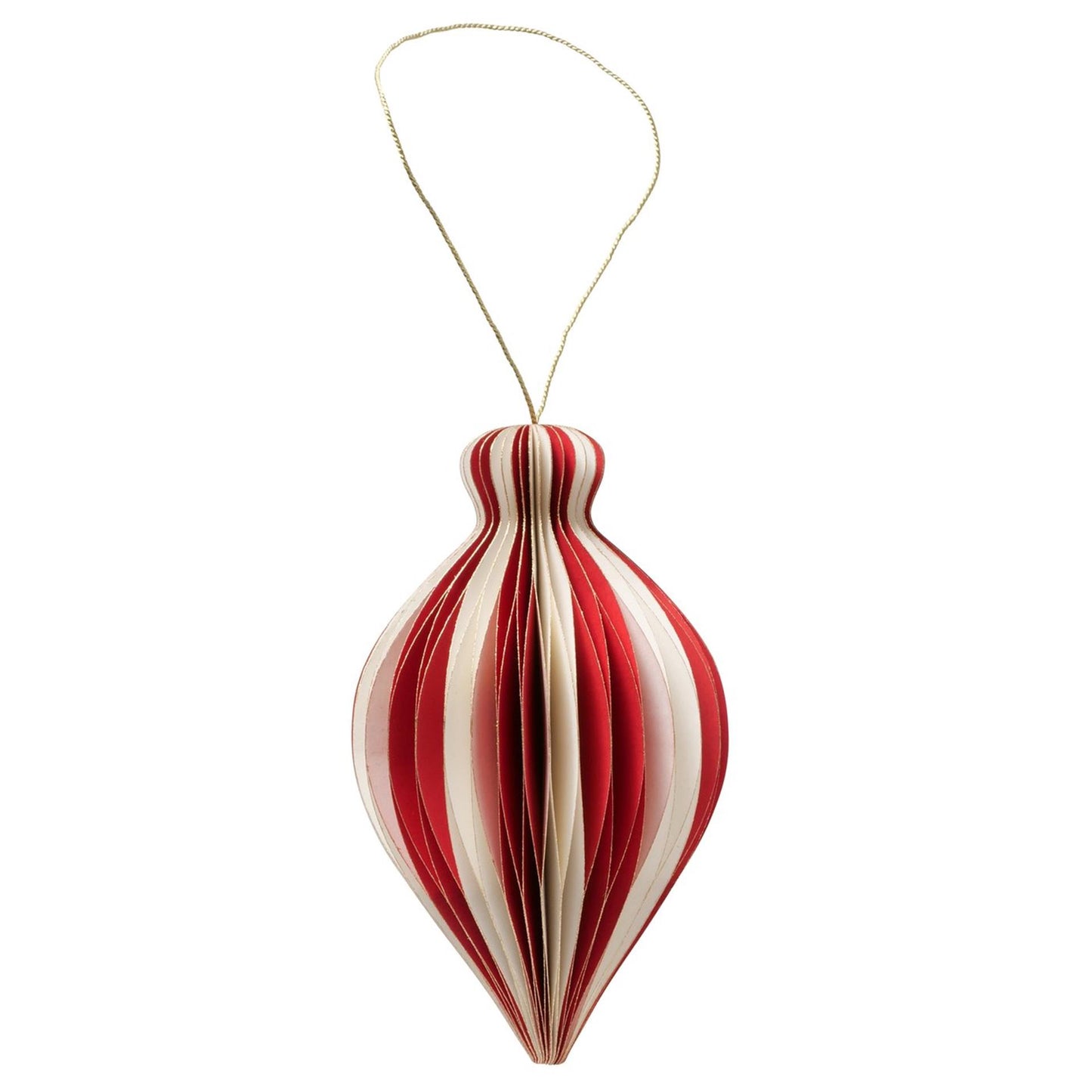 Boltze home Palla di Natale yorki ovale ø8cm carta rossa e bianca