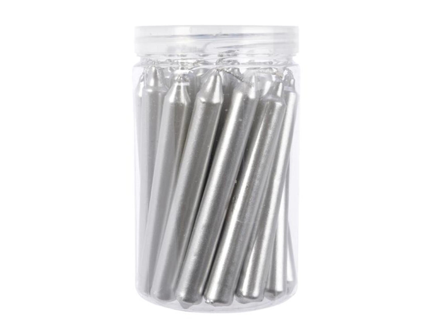 Decoris velas para árbol de Navidad plata1,3x10,5 cm 22uds