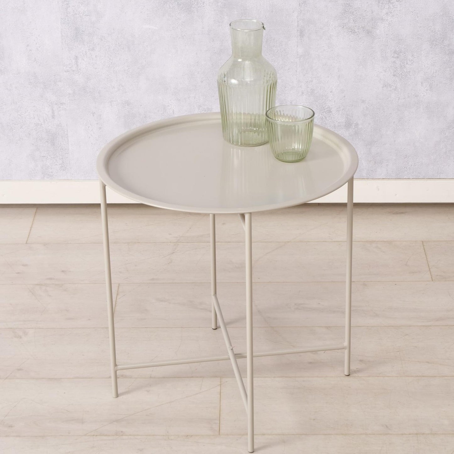 Tavolino da casa Boltze in metallo beige