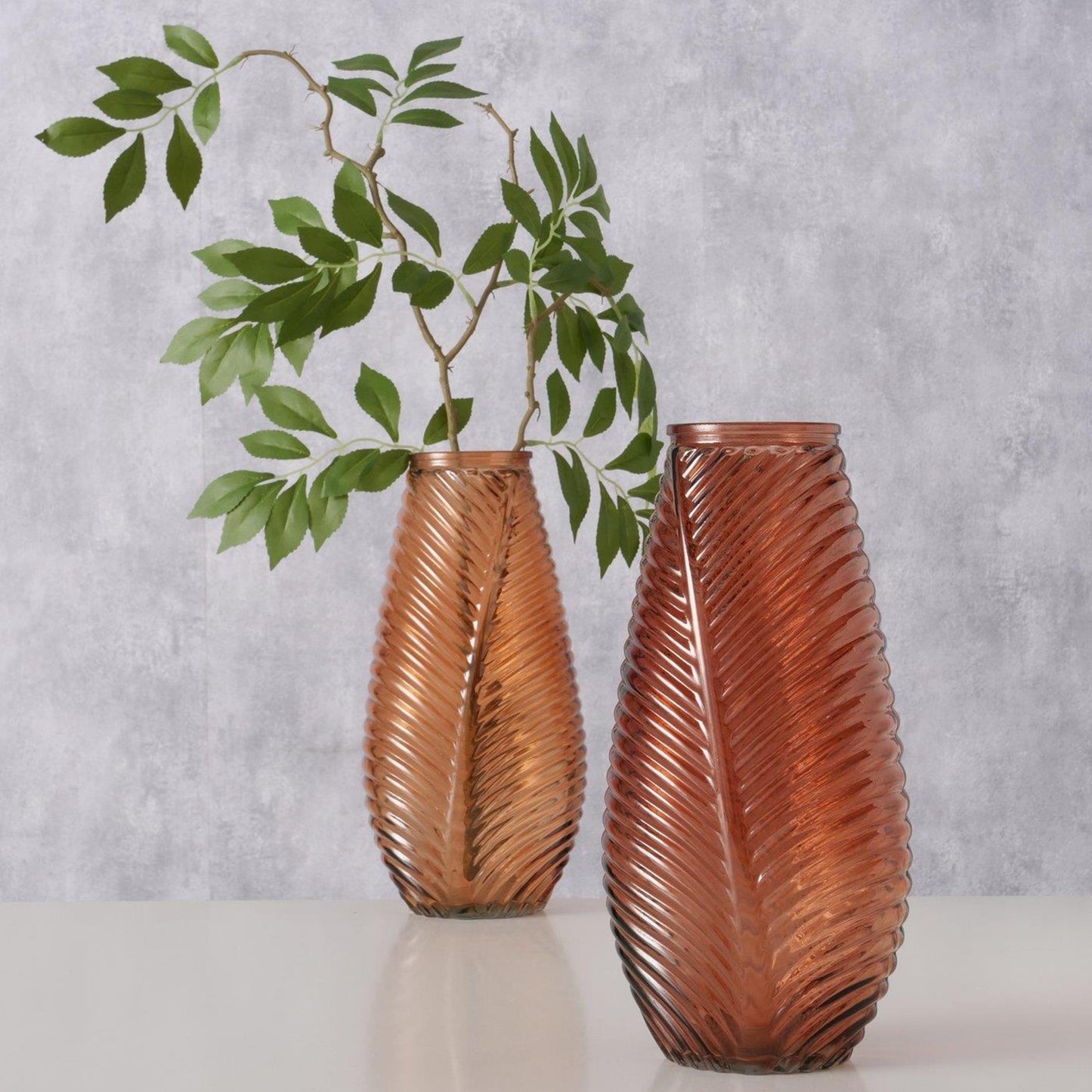 Boltze home vaso leavo vetro 13,5x13x28cm