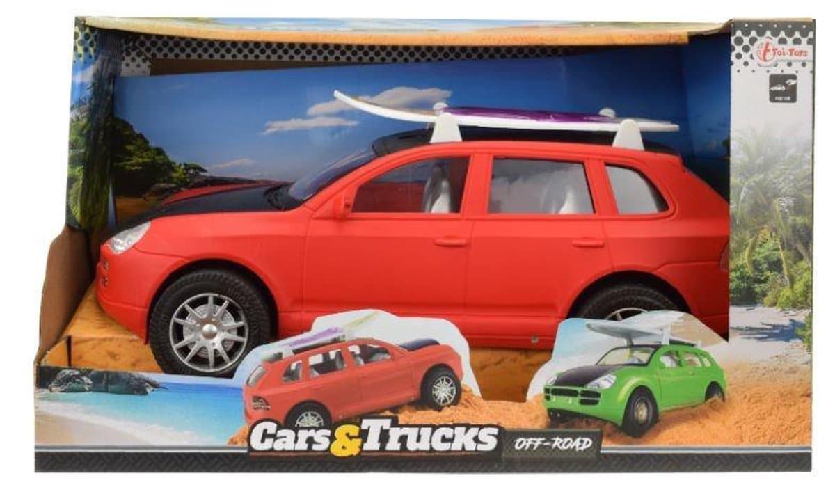 TOI TOYS TOITOYS Large Play Car con tabla de surf 31 cm de largo