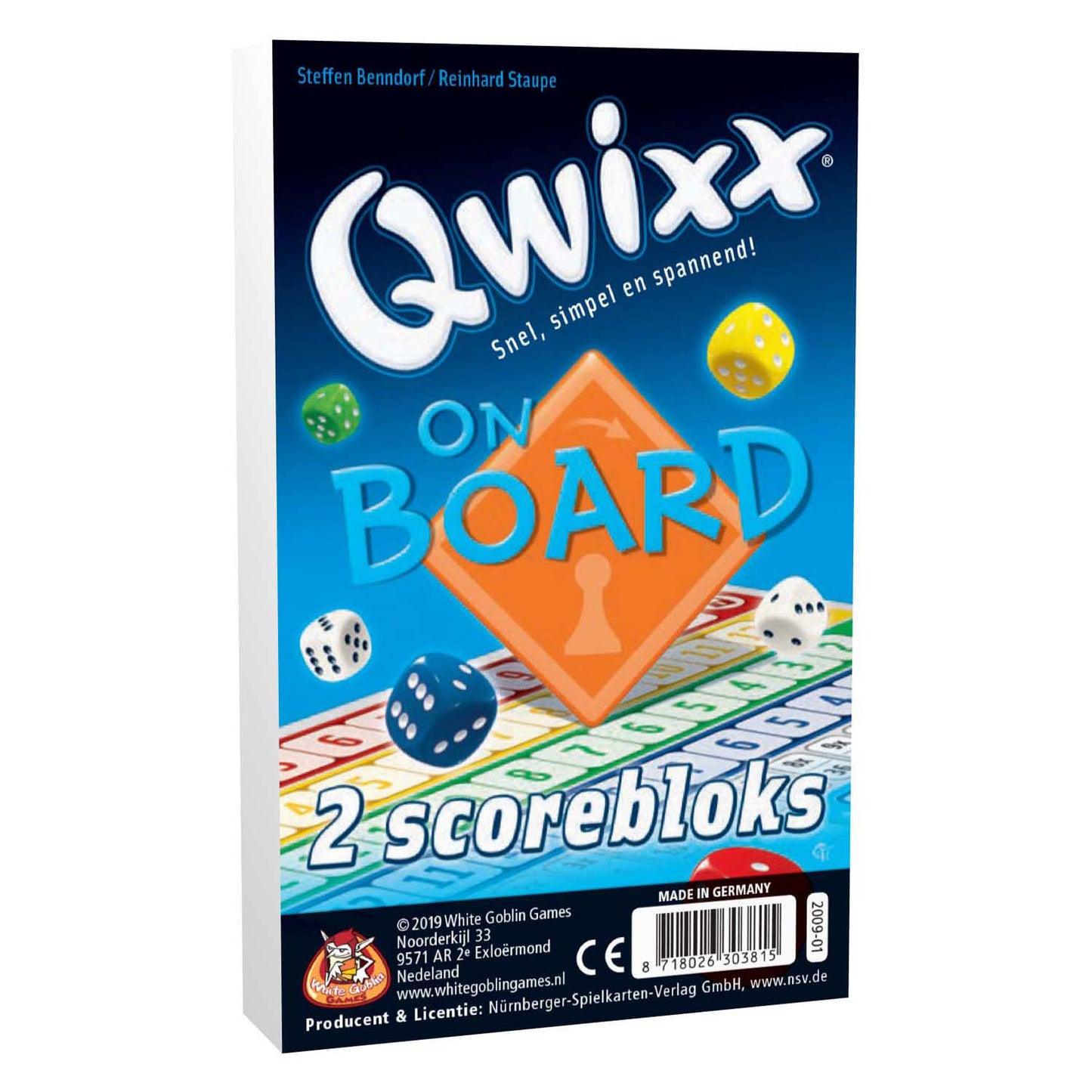 Juegos de Goblin White Qwixx a bordo (bloques de puntaje adicionales)